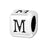 Alphabet Bead, Rounded Cube Letter "M" 5.8mm, Sterling Silver (1 Piece)