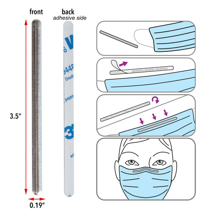 Fablastic Aluminum Nose Strips with Adhesive for Mask Making, 3.5 Inches Long (24 Pieces)
