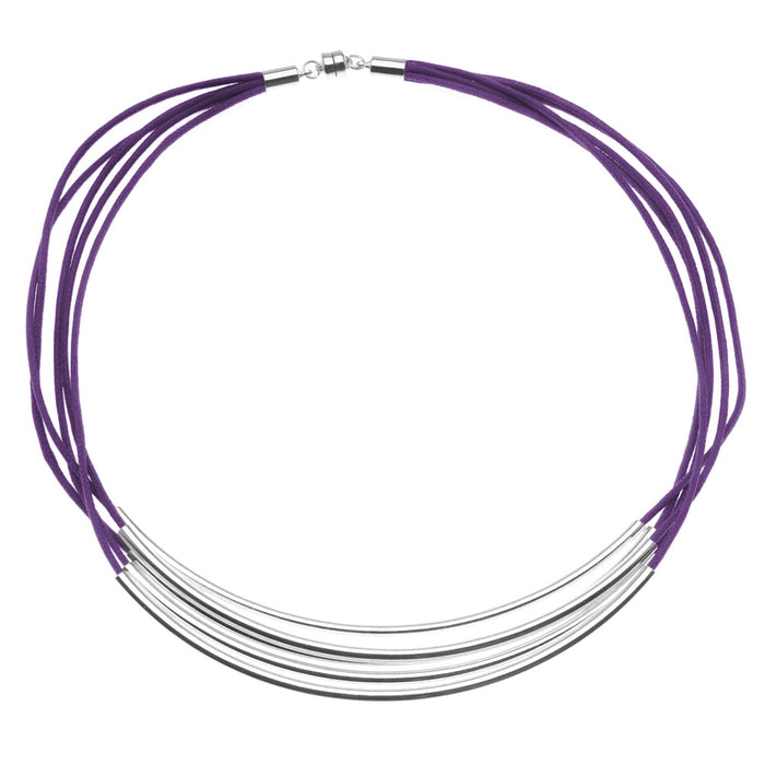 Noodle Bead Necklace in Purple