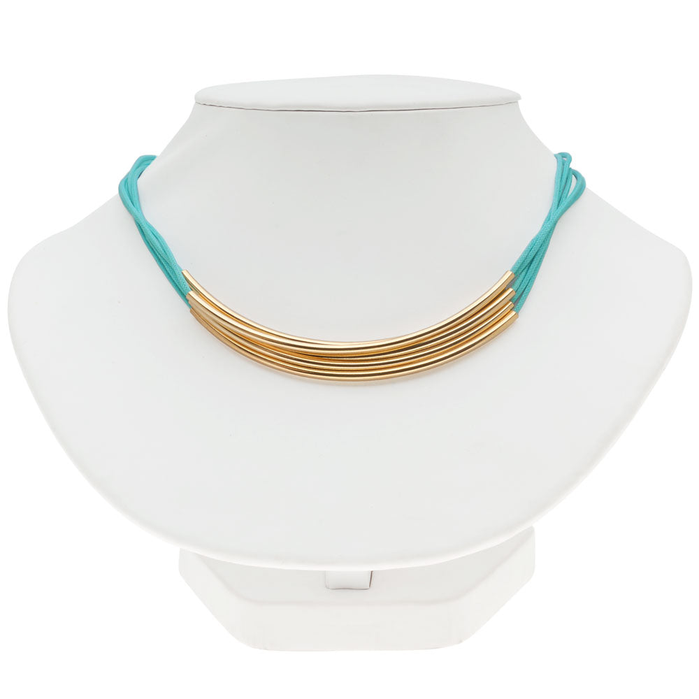 Noodle Bead Necklace in Turquoise