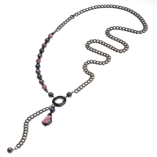 Retired - Purple Faux Lariat Necklace