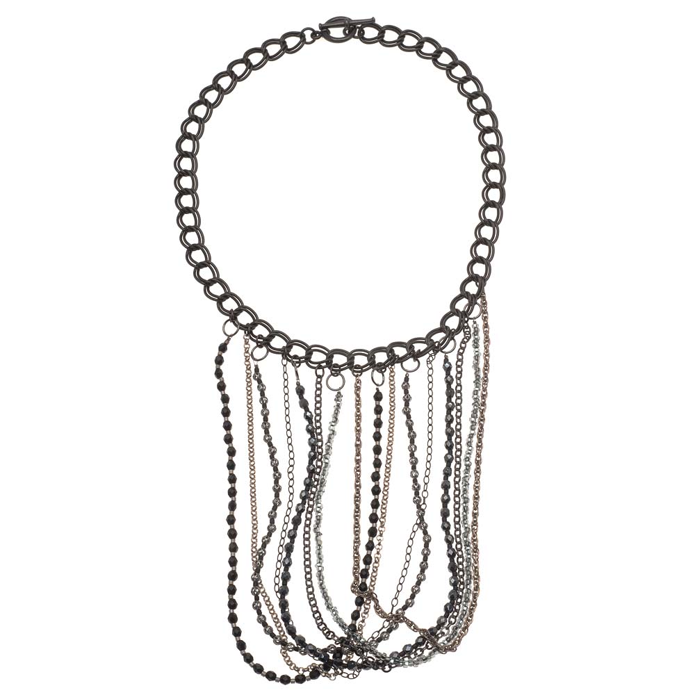 Retired - Looped Fringe Statement Necklace