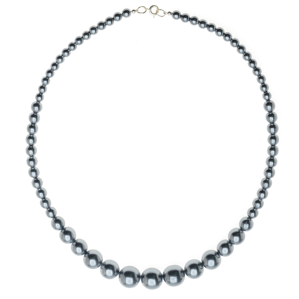 Retired - Graduated Pearl Necklace in Grey