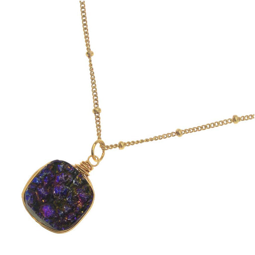 Retired - Deep Purple Druzy Necklace