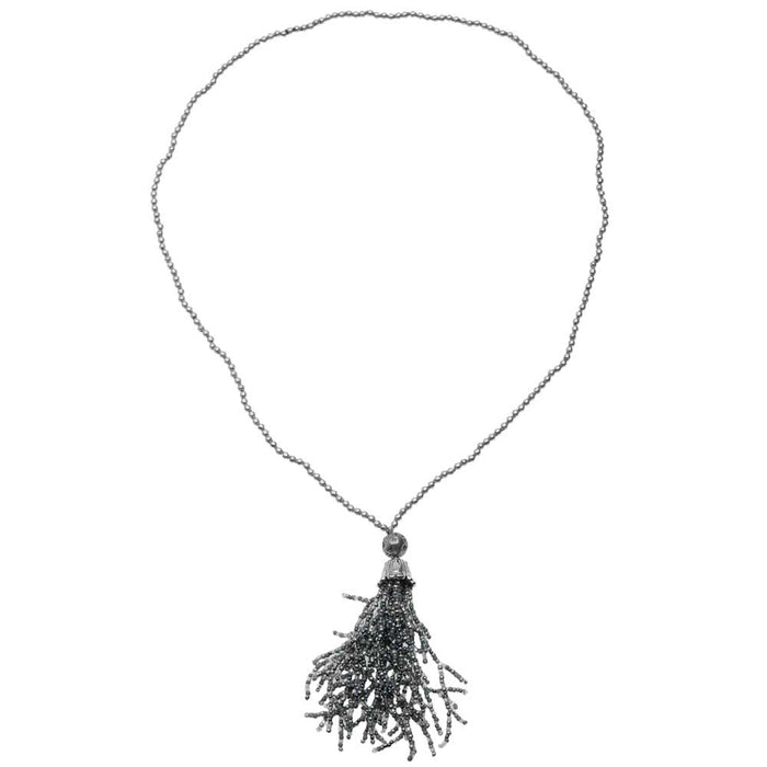Retired - Shady Silver Tassel Necklace