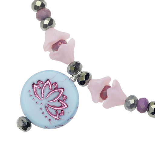 Misty Blue Lotus Choker Necklace