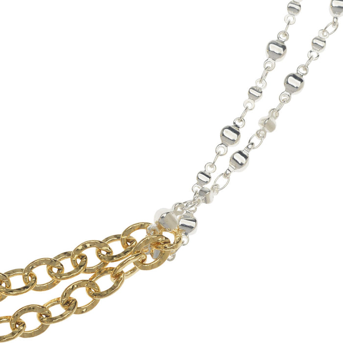 Mixed Metal Twisted Chain Necklace