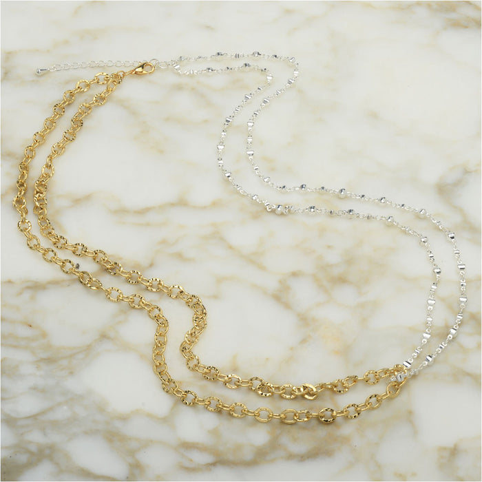 18K Demi Mixed Metal Thick Chain Necklace - Maude