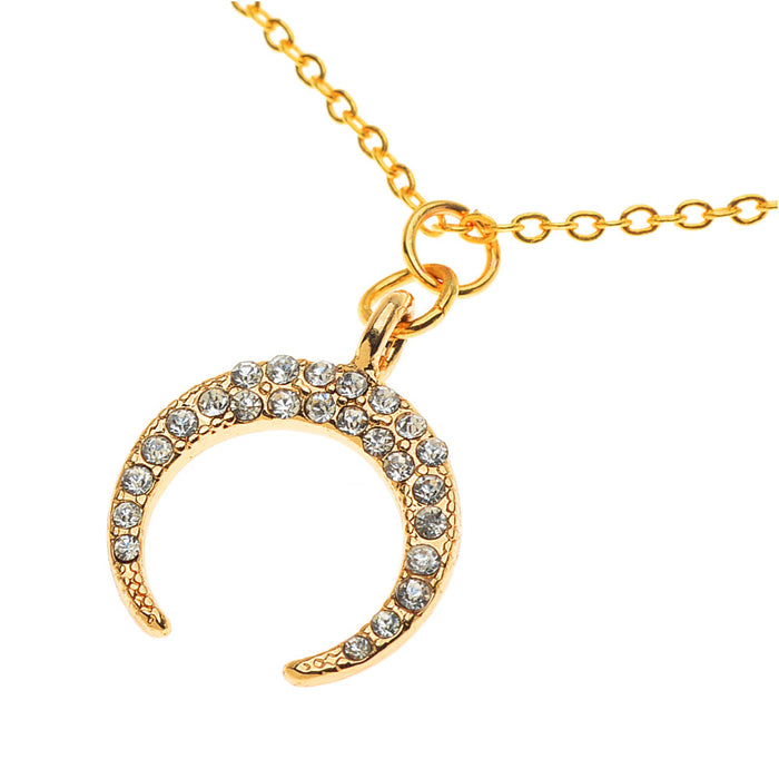 Retired - Pave Crescent Moon Necklace