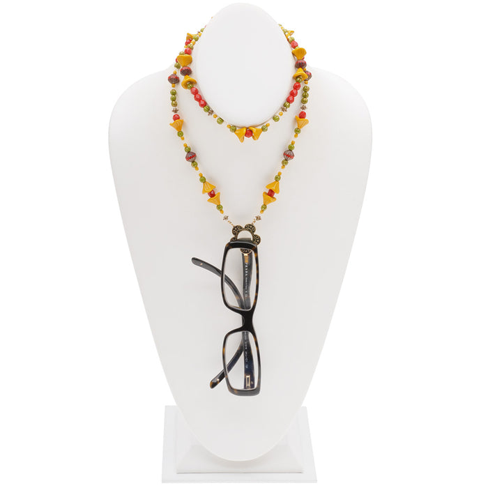 Eyeglass LA Necklace Loop Sparkling Silver Crystal Glasses Holder Ring Chain  | eBay