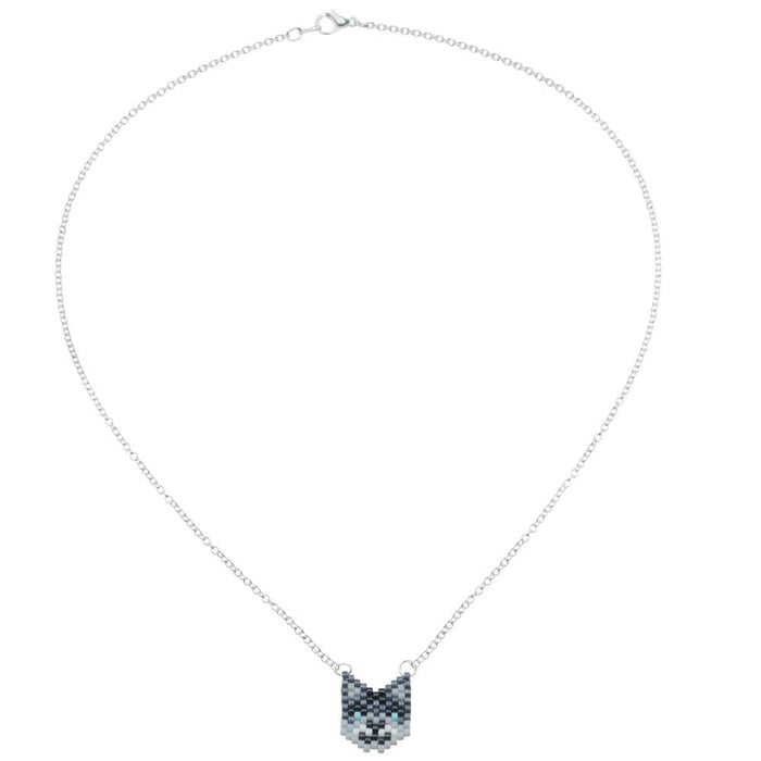 Grey Kitty Cat Necklace