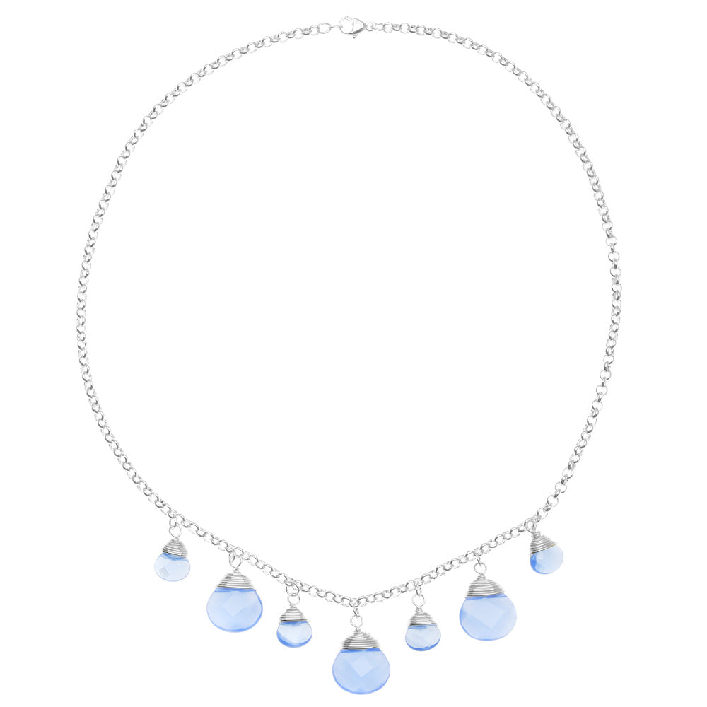 Retired - Blue Chalcedony Briolette Necklace
