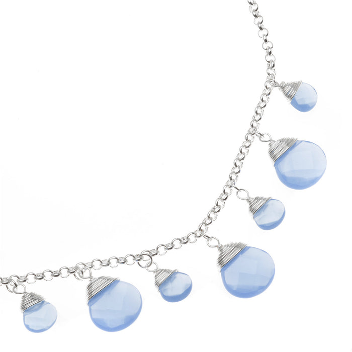 Selene Blue Chalcedony Necklace – Omorphi