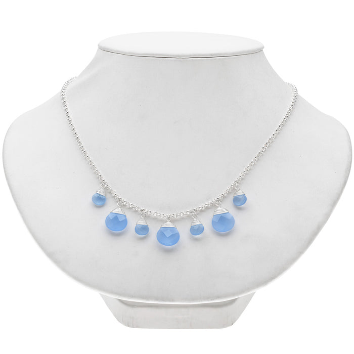 Retired - Blue Chalcedony Briolette Necklace