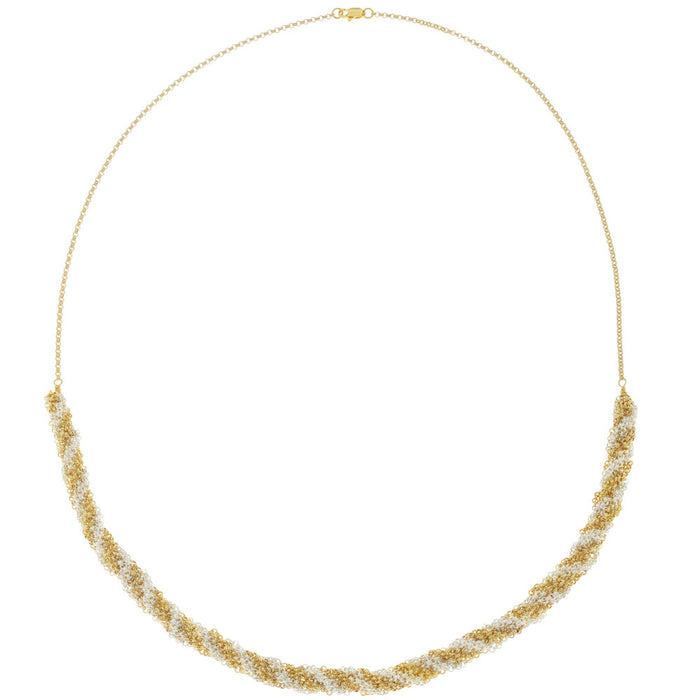 Kumihimo Braided Chain Necklace - Gold & Silver
