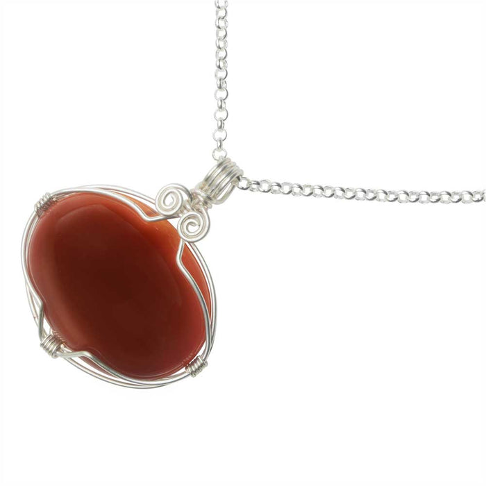 Carnelian Caged Cabochon Necklace