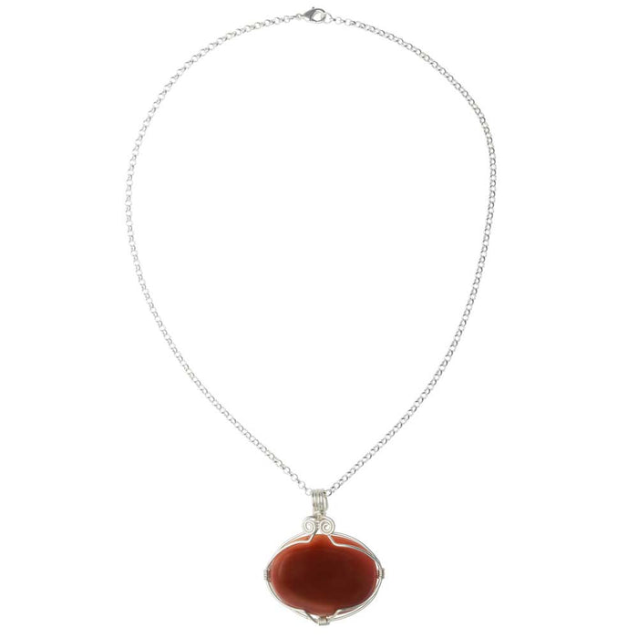 Carnelian Caged Cabochon Necklace