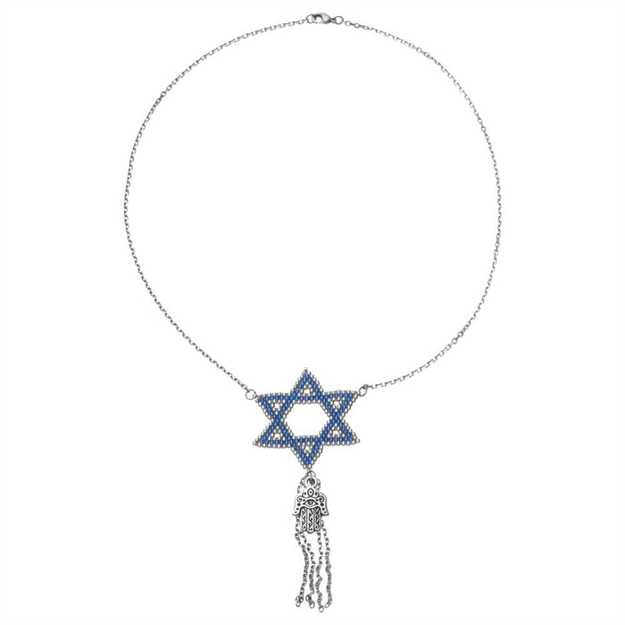 Hamsa and Hexagram Necklace