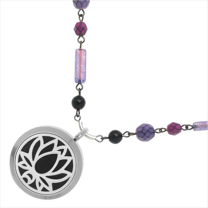 Retired - Violet Lotus Aromatherapy Necklace