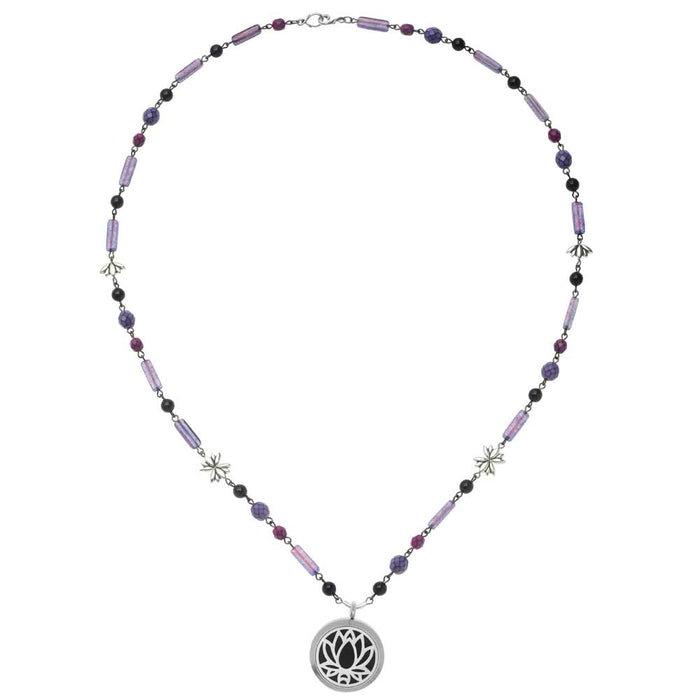 Retired - Violet Lotus Aromatherapy Necklace