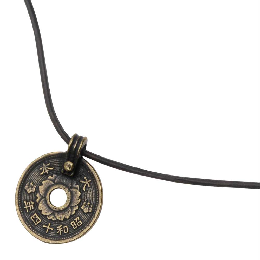 Asian Coin Necklace in Brass