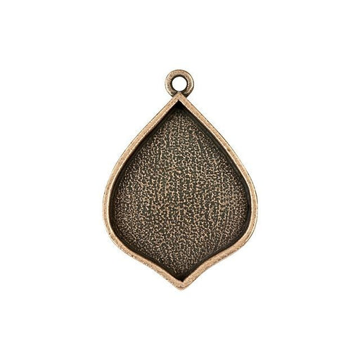 Bezel Pendant, Marrakesh Drop 22x28mm, Antiqued Copper, by Nunn Design (1 Piece)