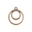 Open Back Bezel Pendant, Circle Eclipse 23.5x37mm, Antiqued Copper, by Nunn Design (1 Piece)