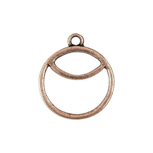 Open Back Bezel Pendant, Circle Sunrise 23.5x27mm, Antiqued Copper, by Nunn Design (1 Piece)