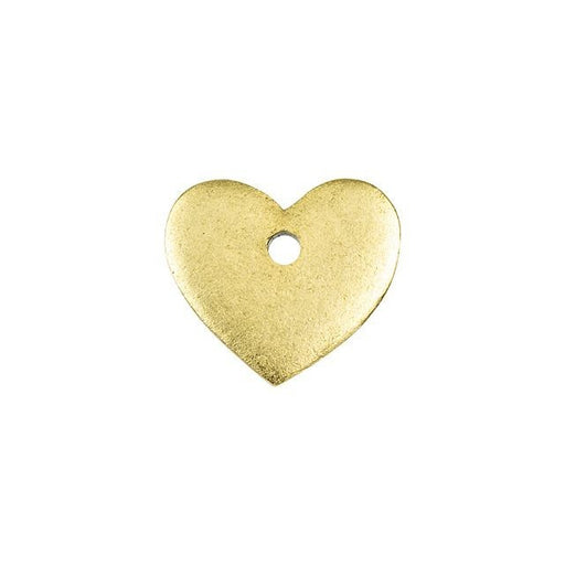 Flat Tag Pendant, Mini Heart 11mm, Antiqued Gold, by Nunn Design (1 Piece)