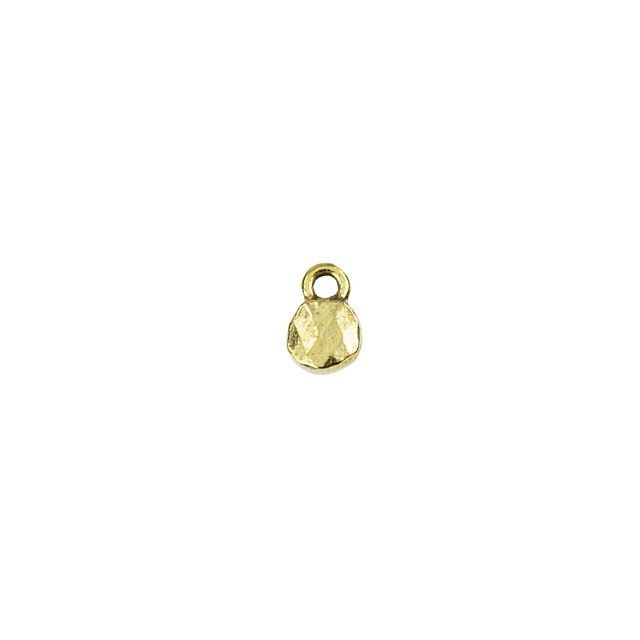 Charm, Faceted Circle 6mm, Antiqued Gold, by Nunn Design (1 Piece)