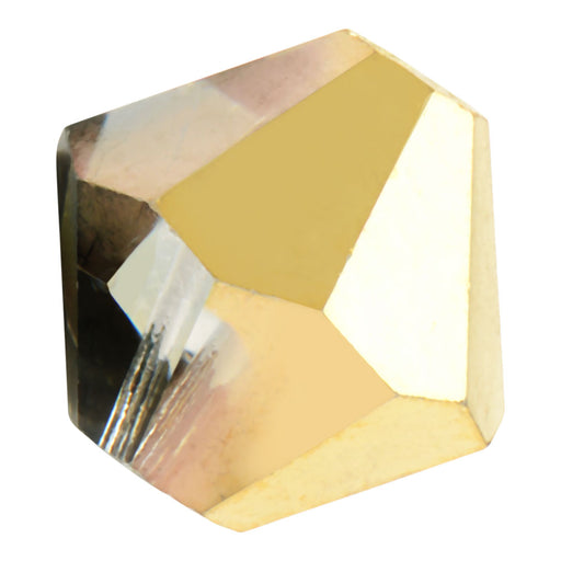 Preciosa Czech Crystal, Bicone Bead 10mm, Crystal Aurum Halfcoat (24 Pieces)