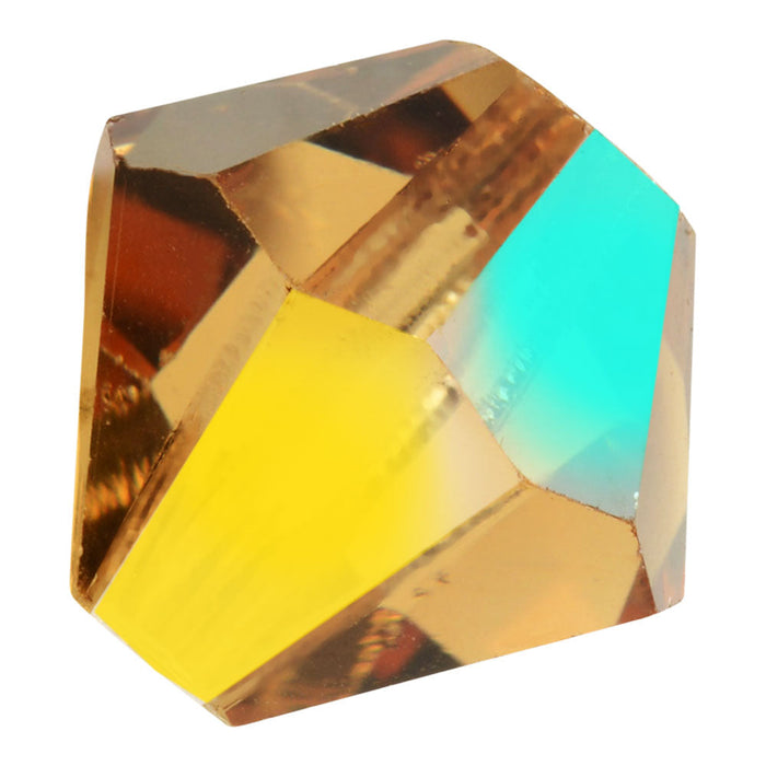 Preciosa Czech Crystal, Bicone Bead 4mm, Light Colorado Topaz AB (40 Pieces)