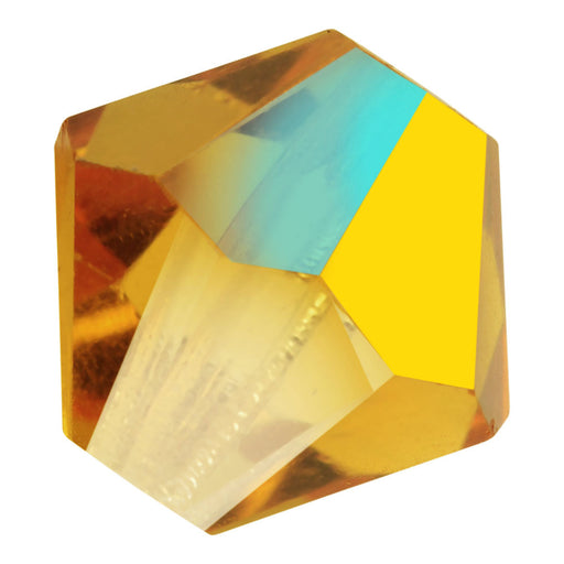 Preciosa Czech Crystal, Bicone Bead 4mm, Topaz AB (40 Pieces)