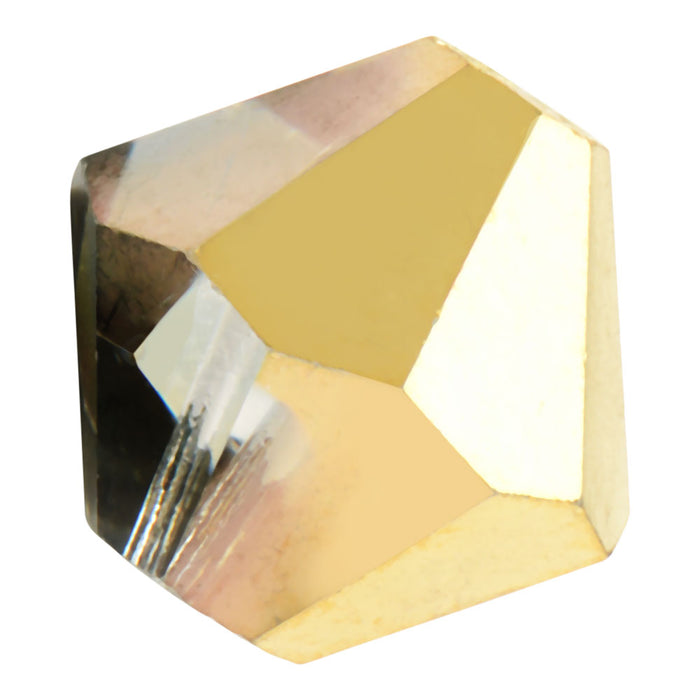 Preciosa Czech Crystal, Bicone Bead 6mm, Crystal Aurum Halfcoat (36 Pieces)