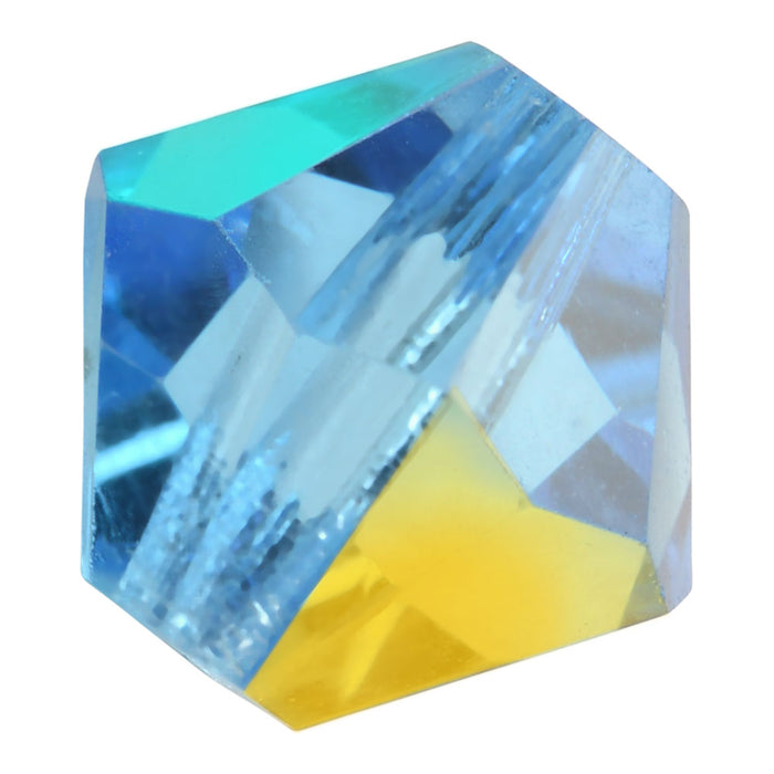 Preciosa Czech Crystal, Bicone Bead 6mm, Aquamarine AB (36 Pieces)