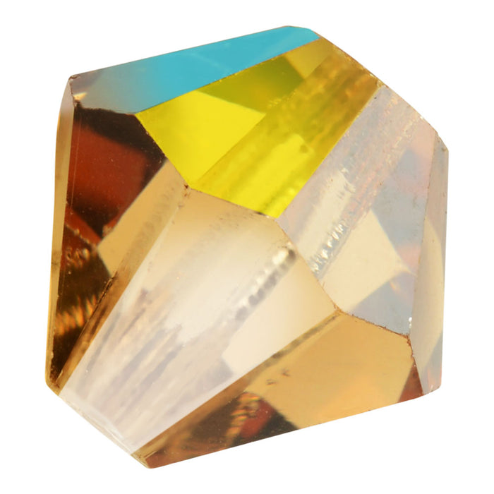 Preciosa Czech Crystal, Bicone Bead 6mm, Light Colorado Topaz AB (36 Pieces)