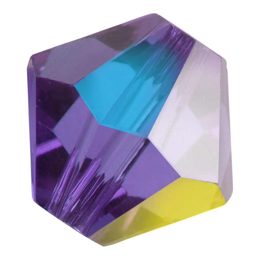 Preciosa Czech Crystal, Bicone Bead 6mm, Tanzanite AB (36 Pieces)