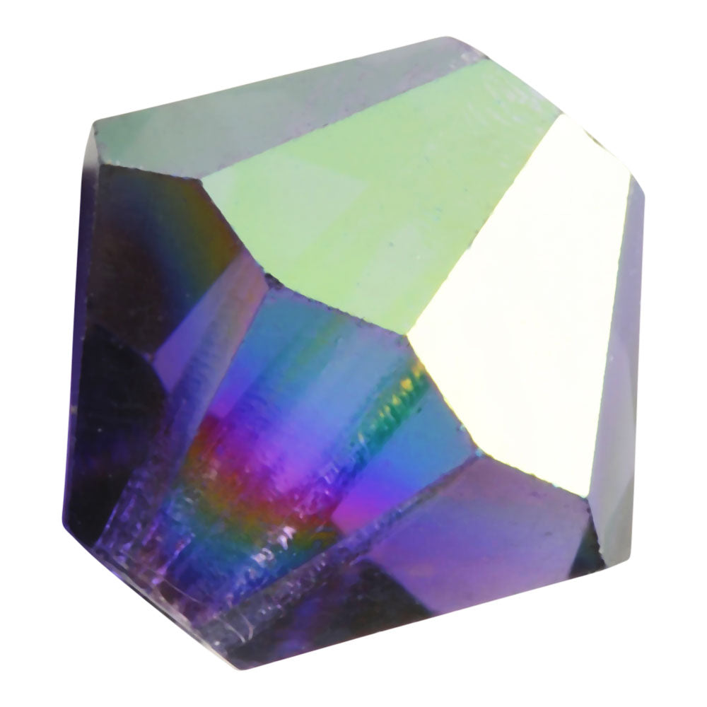 Preciosa Czech Crystal, Bicone Bead 6mm, Deep Tanzanite AB (36 Pieces)
