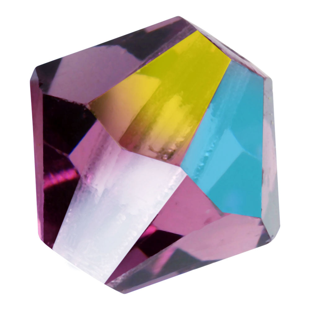 Preciosa Czech Crystal, Bicone Bead 4mm, Amethyst AB (40 Pieces)