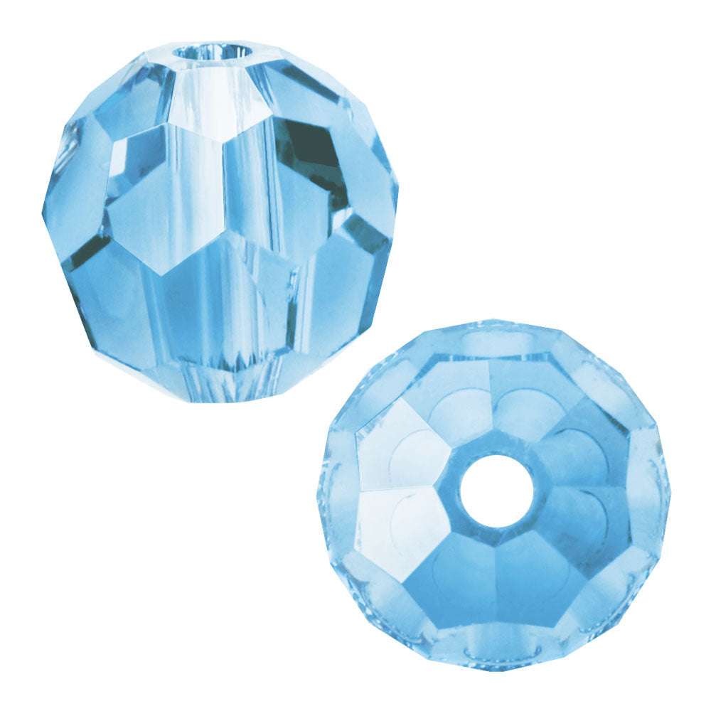 Preciosa Czech Crystal, Round Bead 3mm, Aquamarine (40 Pieces)