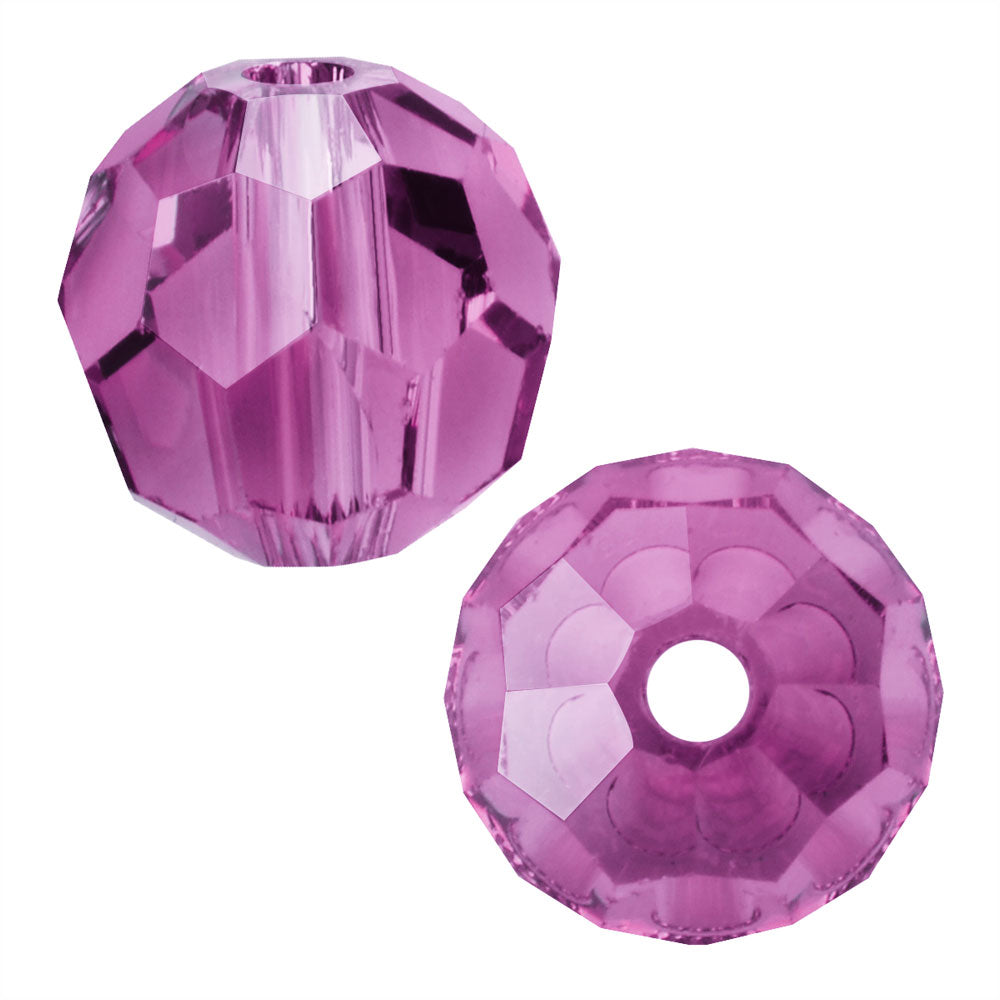 Preciosa Czech Crystal, Round Bead 4mm, Amethyst (40 Pieces)