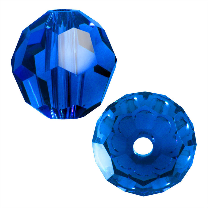 Preciosa Czech Crystal, Round Bead 4mm, Capri Blue (40 Pieces)