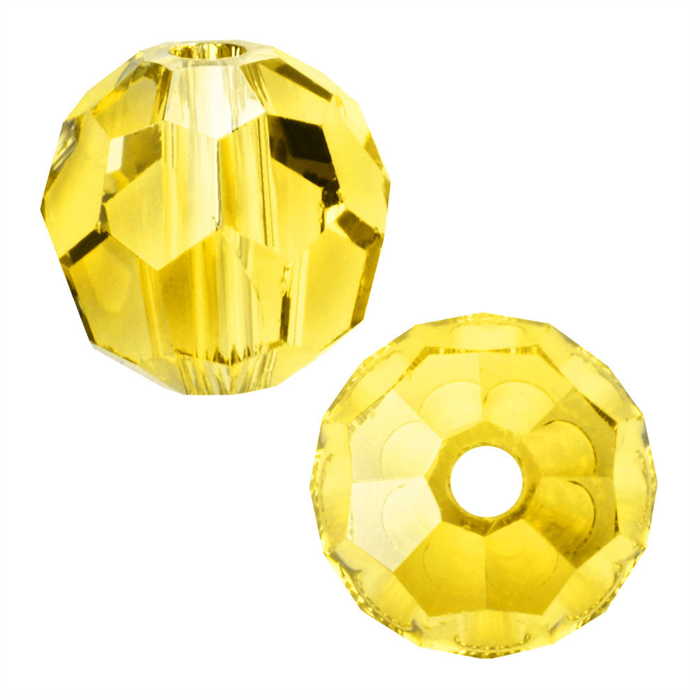 Preciosa Czech Crystal, Round Bead 4mm, Citrine (40 Pieces)