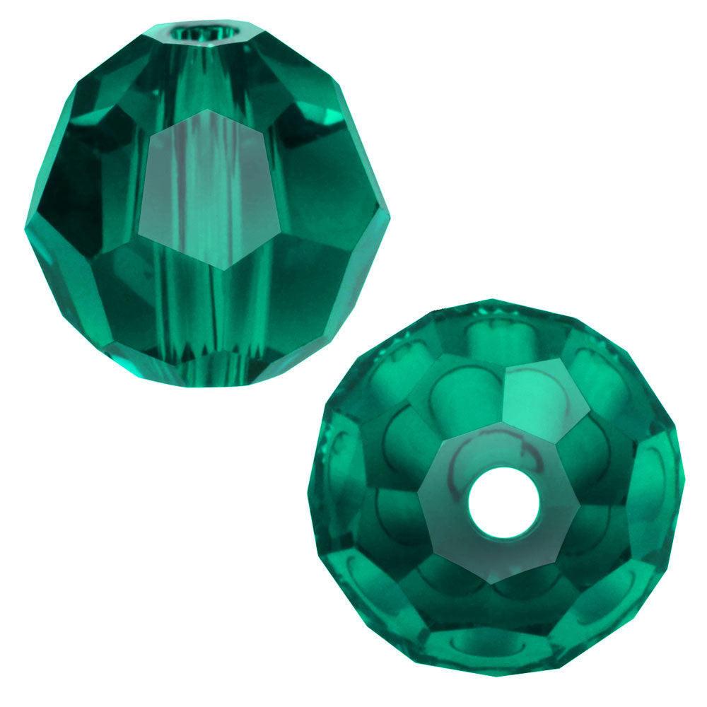 Preciosa Czech Crystal, Round Bead 4mm, Emerald (40 Pieces)