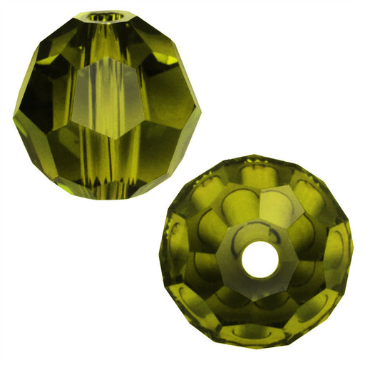 Preciosa Czech Crystal, Round Bead 4mm, Olivine (40 Pieces)