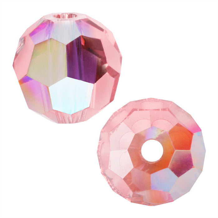 Preciosa Czech Crystal, Round Bead 4mm, Light Rose AB (40 Pieces)