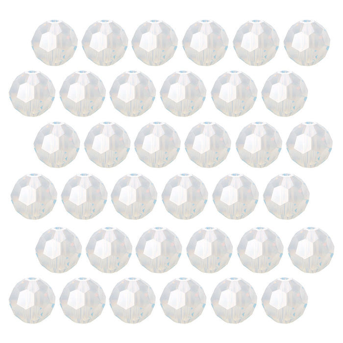 Preciosa Czech Crystal, Round Bead 4mm, White Opal (40 Pieces)