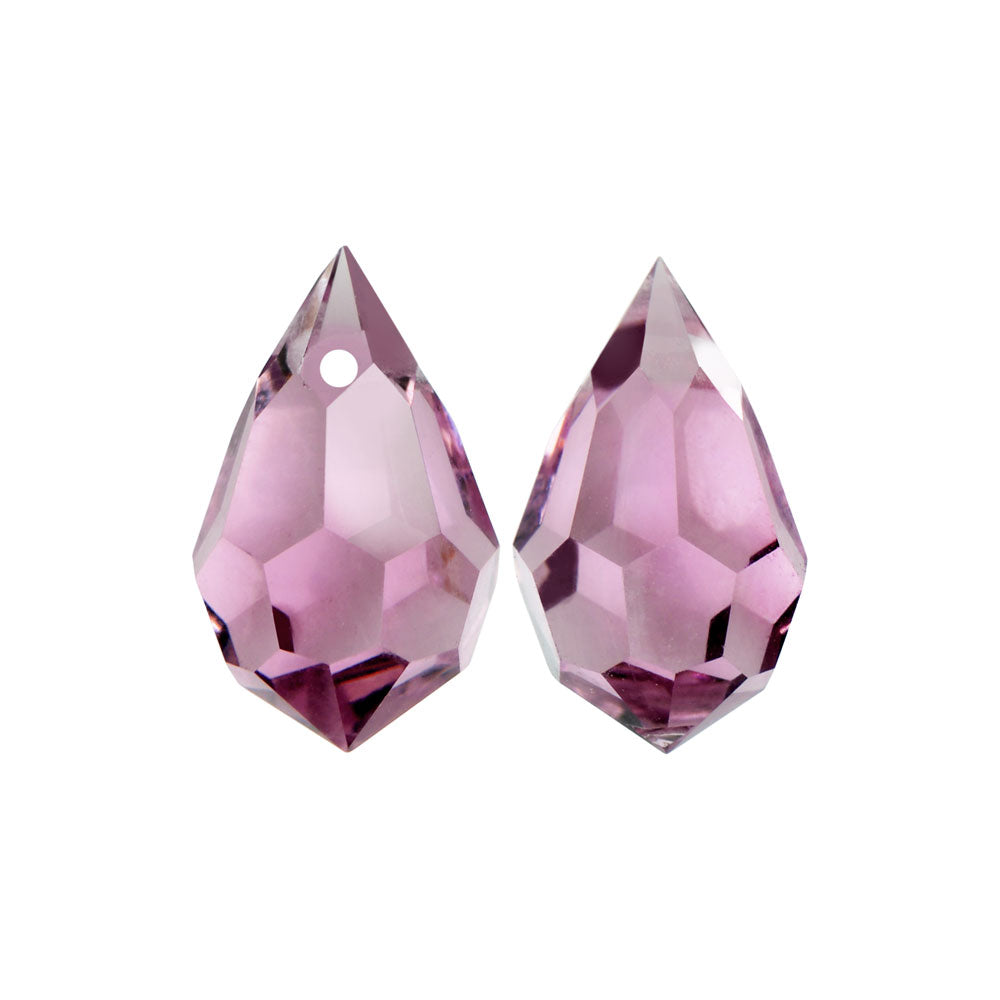 Preciosa Czech Crystal, Drop Pendant 6x10mm, Light Amethyst (18 Pieces)