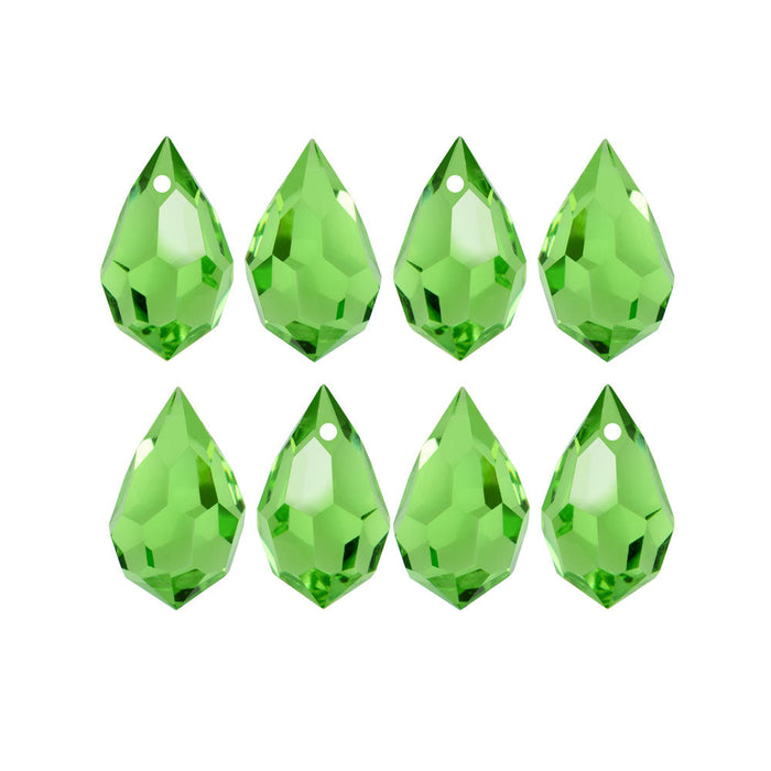Preciosa Czech Crystal, Drop Pendant 6x10mm, Peridot (18 Pieces)