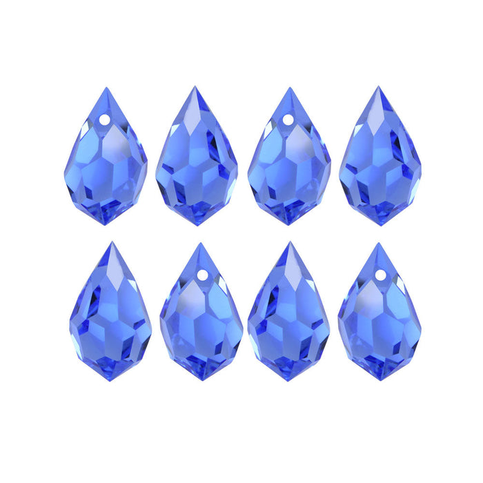 Preciosa Czech Crystal, Drop Pendant 6x10mm, Sapphire (18 Pieces)